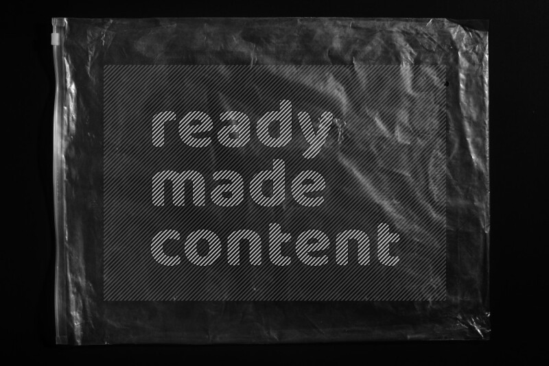 Transparent plastic textures on black background