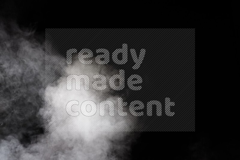 irregular white smoke on black background.