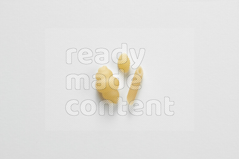 Different pasta types on white background