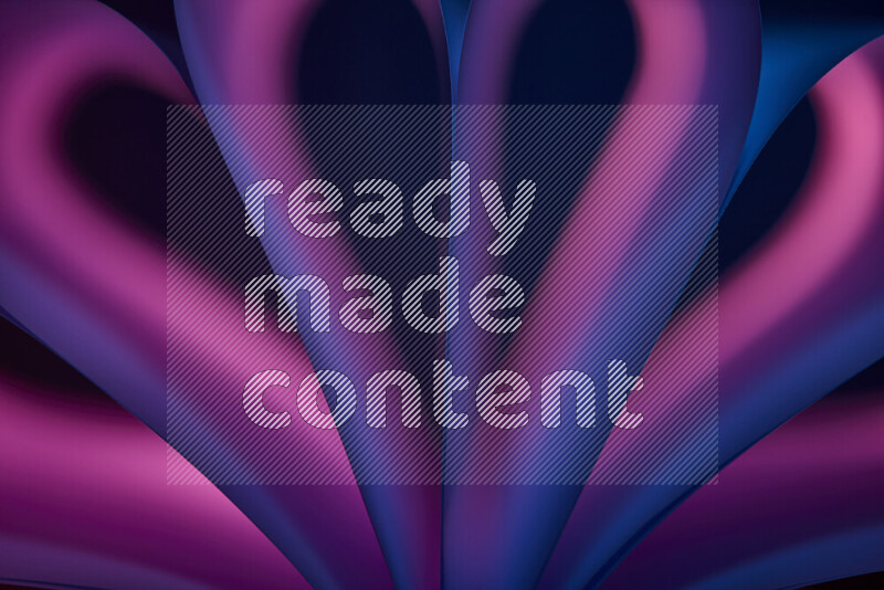 An abstract art piece displaying smooth curves in blue and pink gradients created by colored light