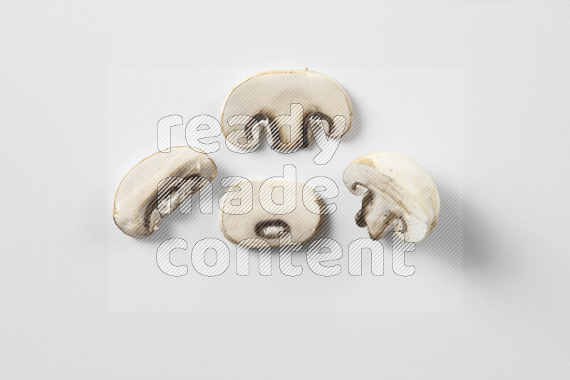 Mushrooms on white background