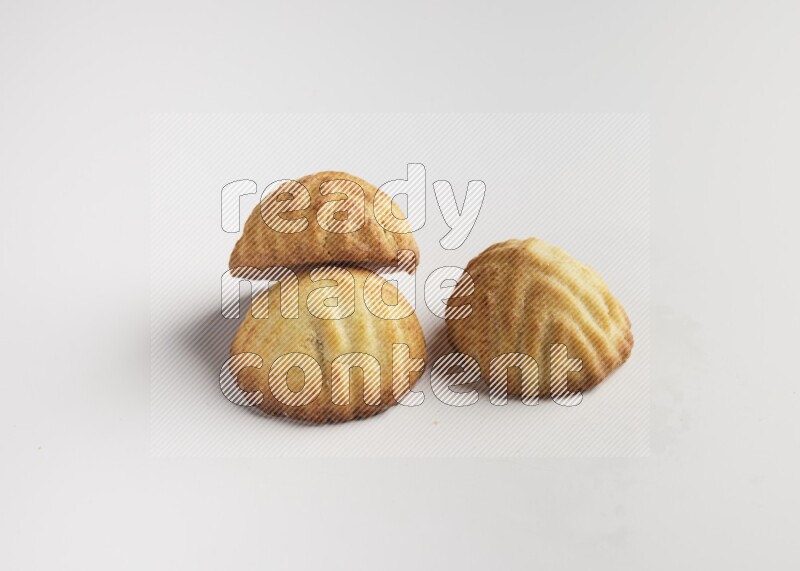 Three Pieces of Maamoul direct on white background