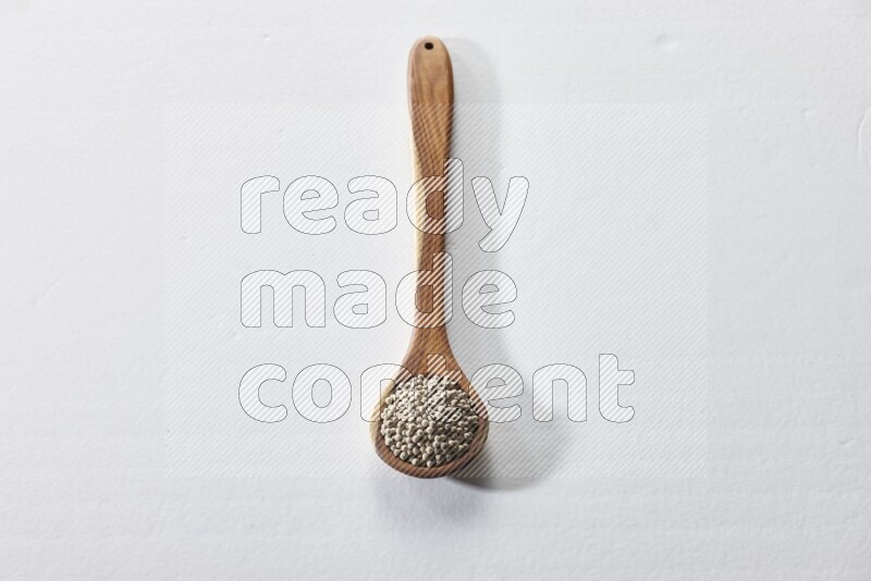White pepper in a ladle