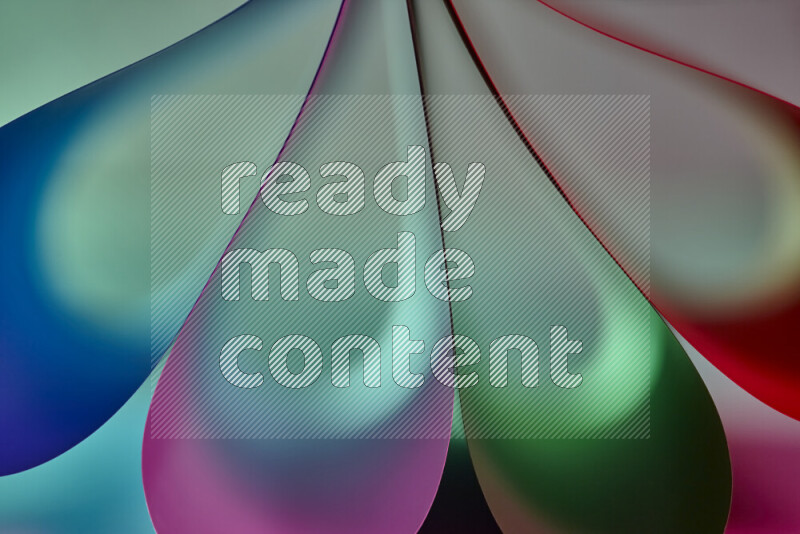 فن تجريدي يعرض منحنيات وتدرجات اللون مكونه بضوء ملون