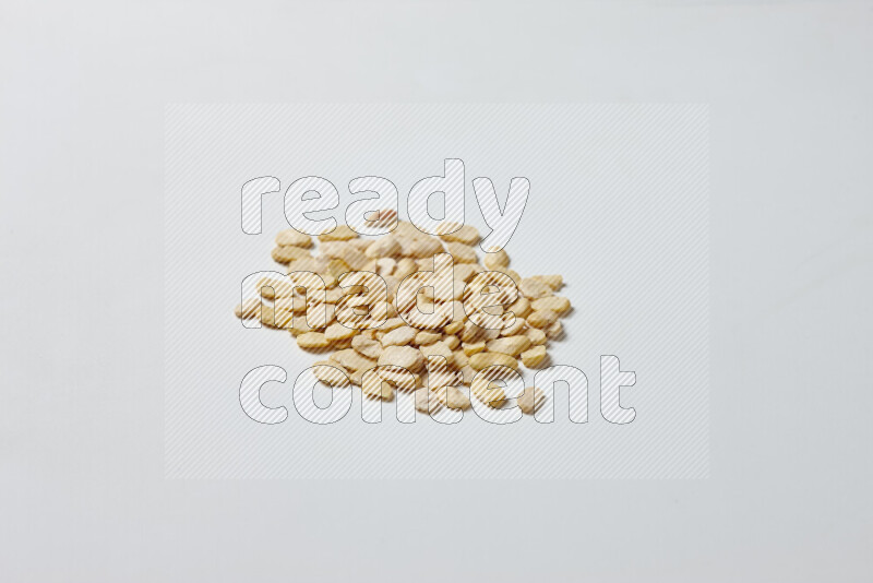 Crushed beans on white background