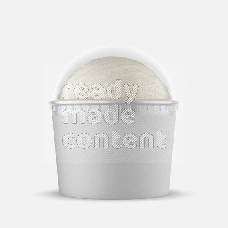 Ice cream in a white rough paper cup mockup isolated on white background 3d rendering