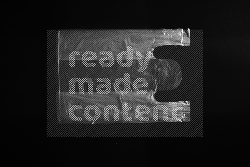 Transparent plastic textures on black background