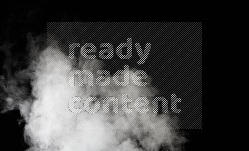 irregular white smoke on black background.