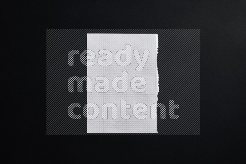 Notebook sheet on black background