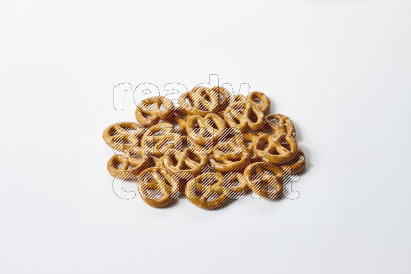 Pretzels snacks on white background