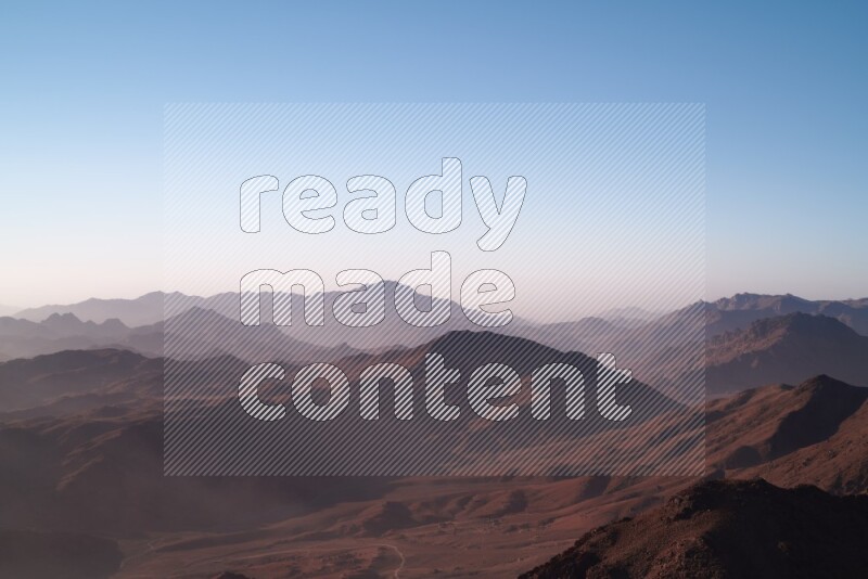 Sunrise view on mountain summit