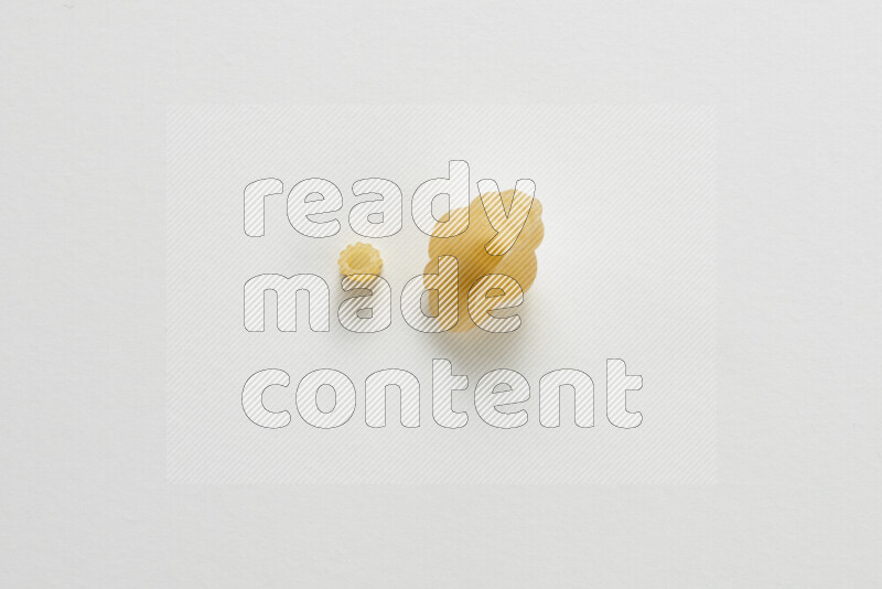Different pasta types on white background