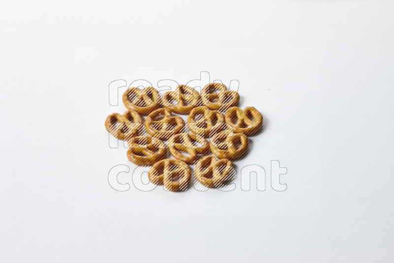 Pretzels snacks on white background