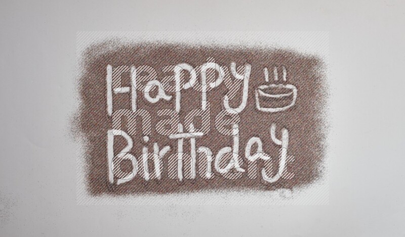 A sentence written with glitter on grey background