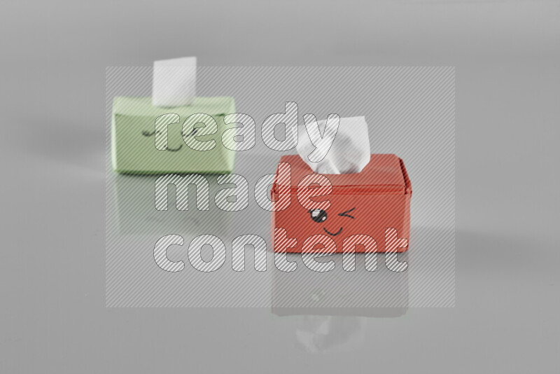 Origami tissue box on grey background