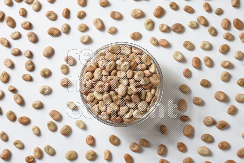 Fava beans on white background