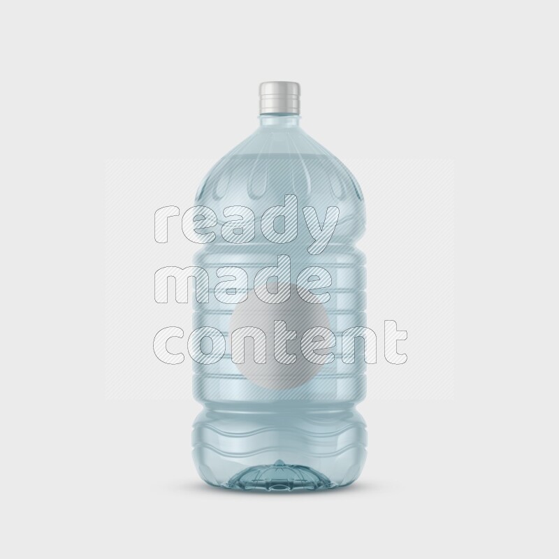 Big plastic water bottle mockup with a label isolated on white background 3d rendering
