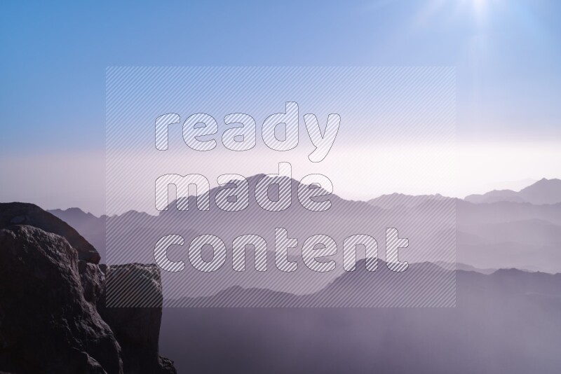 Sunrise view on mountain summit