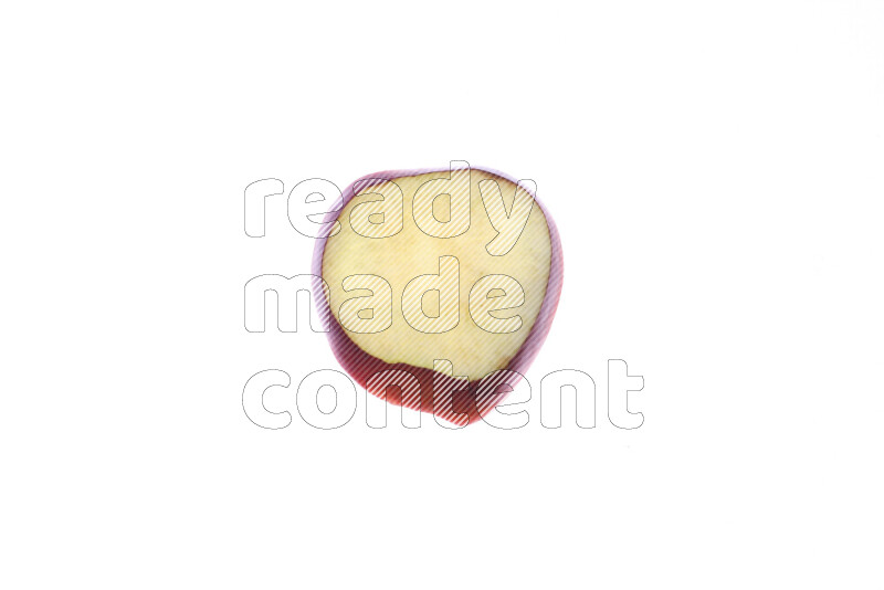 Apple slices on illuminated white background