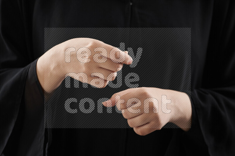 Woman hands gesturing sign language