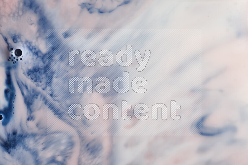 A close-up of abstract swirling patterns in blue, red and white