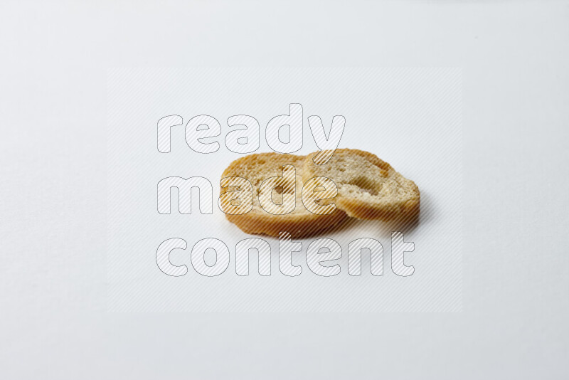 Assorted snacks on white background
