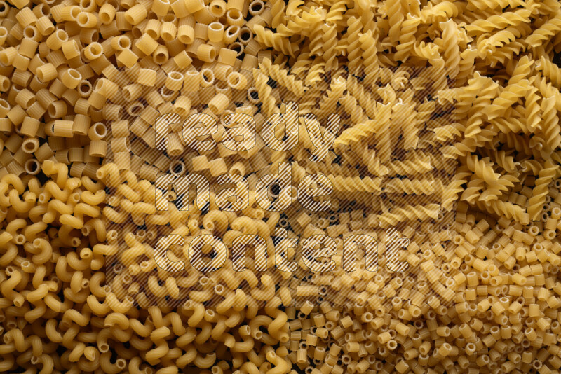 4 types of pasta filling the frame