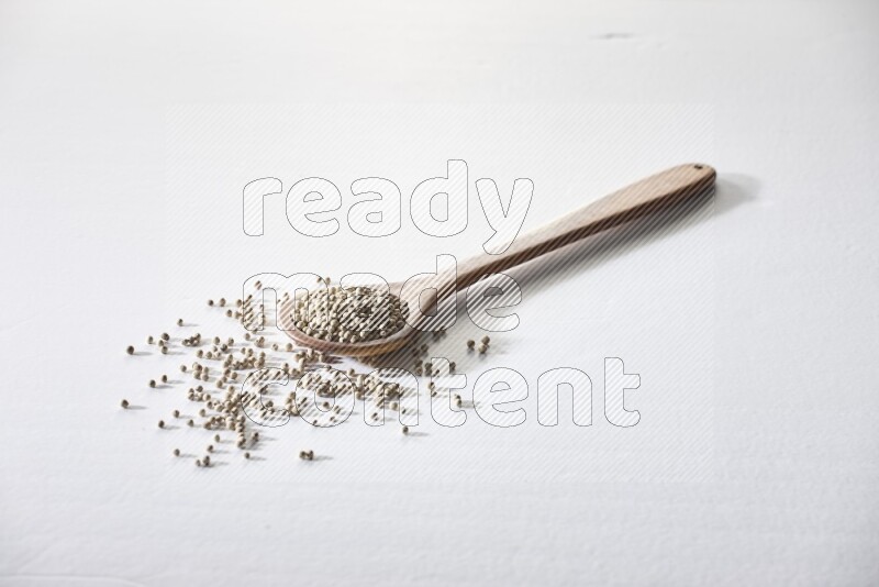 White pepper in a ladle