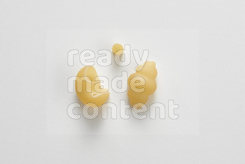 Different pasta types on white background