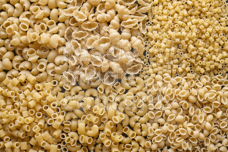 6 types of pasta filling the frame