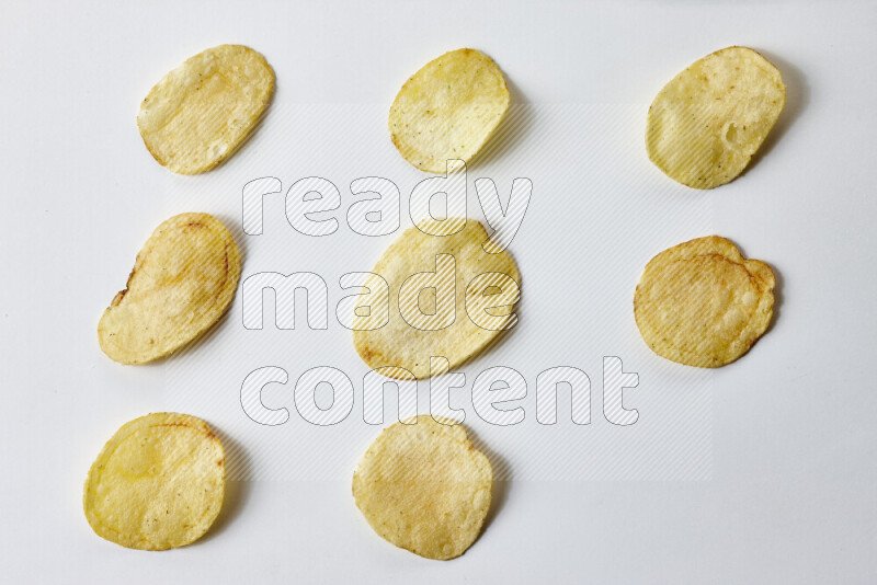 Chips snacks on white background