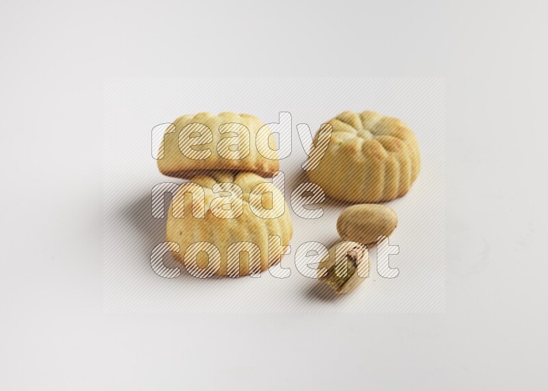 Three Pieces of Maamoul direct on white background