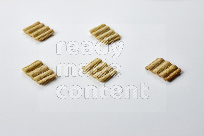 Crackers snacks on white background