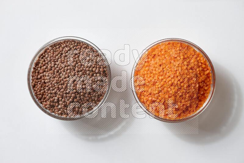 Lentils on white background