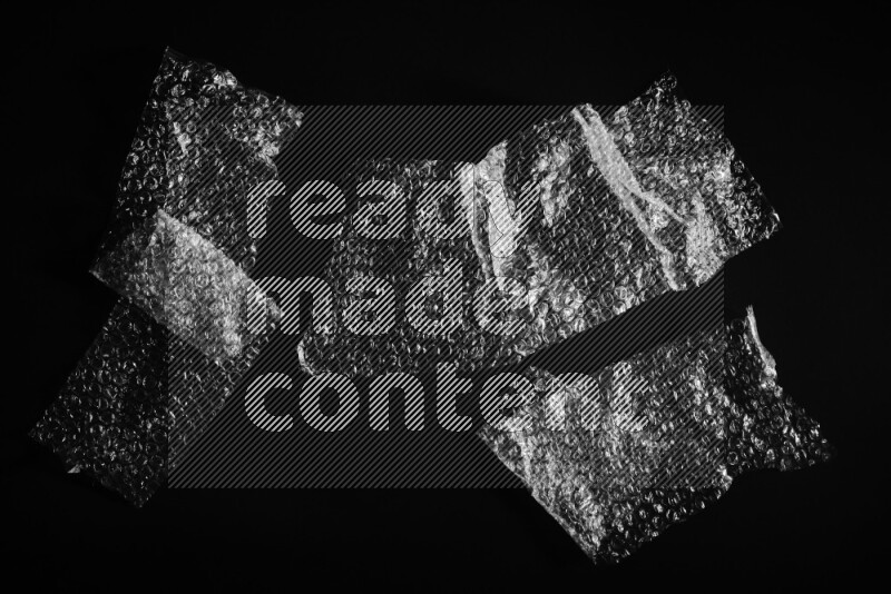 Bubble wrap texture on black background