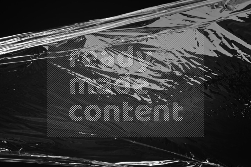 Plastic wrap texture on black background