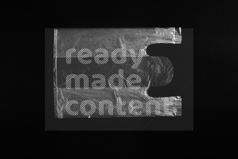 Transparent plastic textures on black background