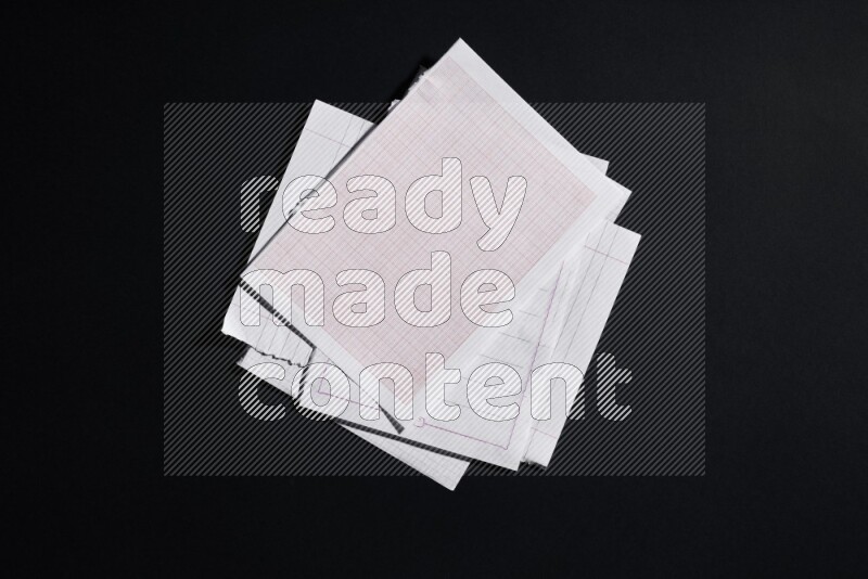 Notebook sheet on black background